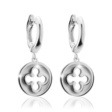 Gold Iter Venice small hanging earrings with Palazzo Ducale's quadrilob flower