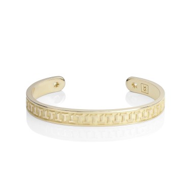 Gold bangle bracelet Classic collection with Franciscan Tau cross